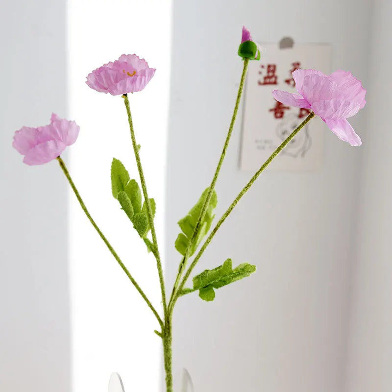 Artificial Silk Flowers Simulation Poppies Wedding Decoration Long Fake Poppy Branch Home Table Decor Ornaments Wedding Flowers