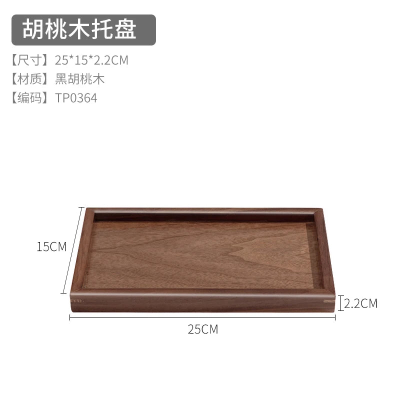 Simple Solid Wood Tea Tray Household Wooden Tray Living Room Snacks Snack Tray Pot Bearing Dry Bubble Table