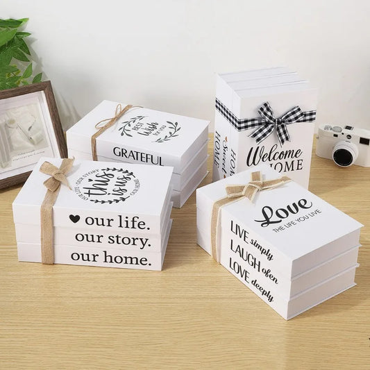 3pcs/Set Modern Fake Books Decoration White Color Simulation Book Home Decor Club Hotel Model Living Room Props Books Decor