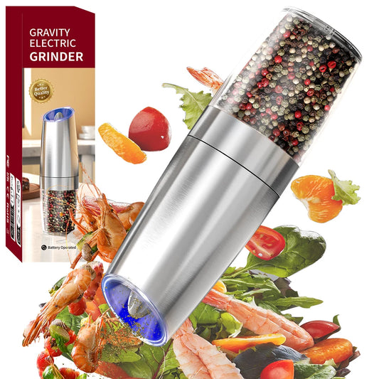 Electric Automatic Salt and Pepper Grinder Set with Led Light Grinder Set Spice Mill Adjustable Spices Grinder Kitchen Tools