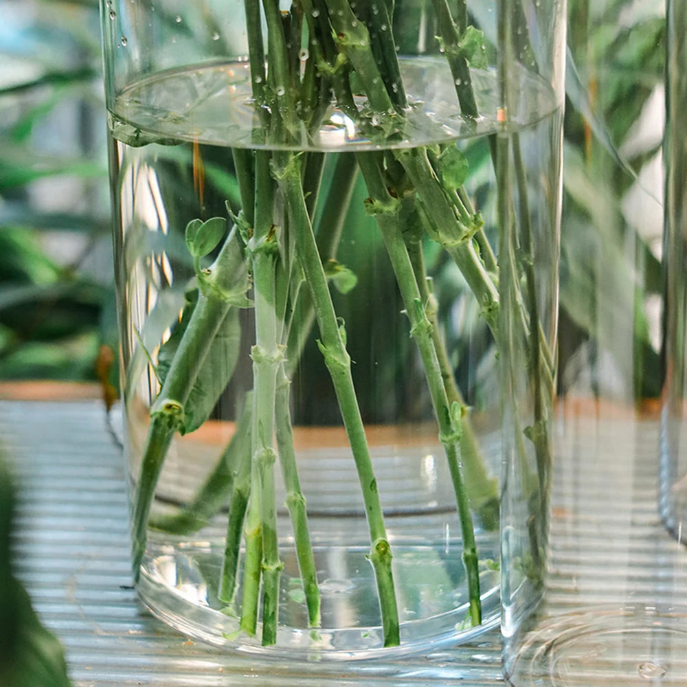 1Pcs Shatterproof Plastic Vases Tall Large Transparent Flower Vase Hydroponic Decoration Flowerpot  Acrylic Cylinder Vases