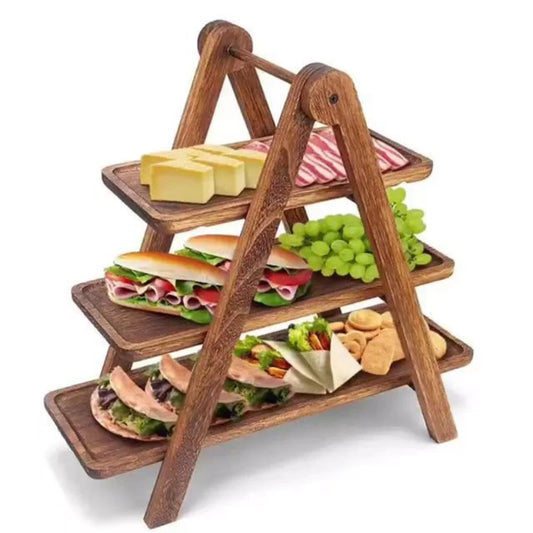 Fruit Tray for Serving Food, Decorative Trays, Kitchen Storage & Organization, Snack Dish Plates, Wooden Wood