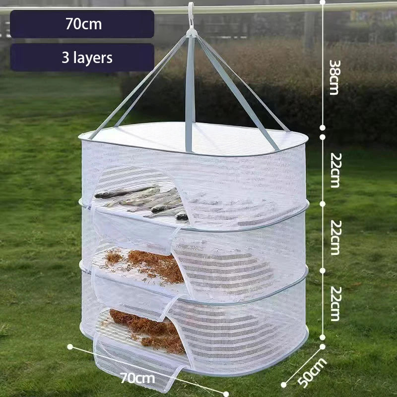 3layer Drying Net Breathable Quick Drying Hanging Mesh Holder Anti-mosquito Drying Foods Fish Net For Socks Underwear Drying