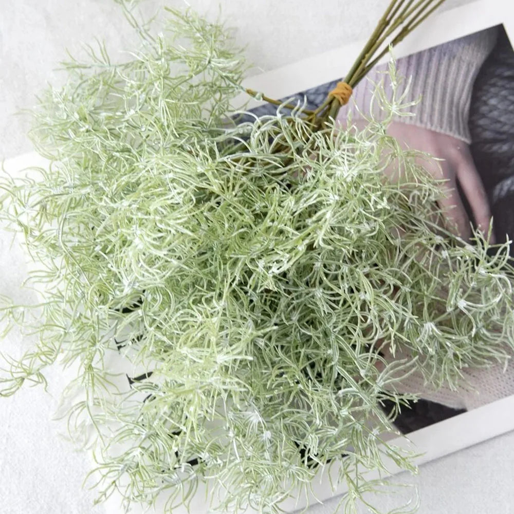 10/15PCS Artificial Plants Ferns Rosemary Stem Fake Green Plants Shrubs Rustic Farmhouse Outdoor UV Resistant Garden Plants ﻿