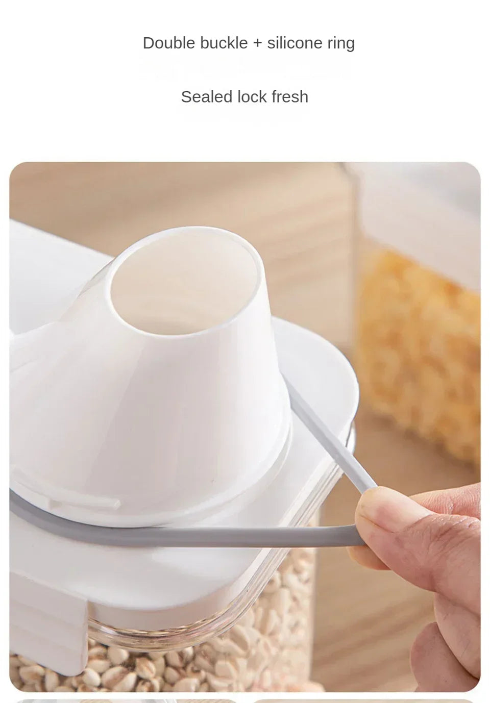 Food Storage Containers  with Measuring Cup Moisture-proof Powder Cereal Storage Tank Detergent Plastic Airtight Kitchen Items