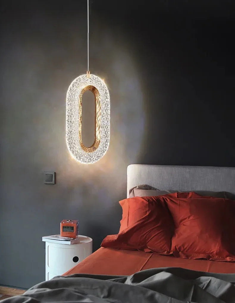 Nordic Luxury Bedside Chandelier Long Line Living Room Background Wall Light Study Chandelier Bedroom Bedside Small Chandelier