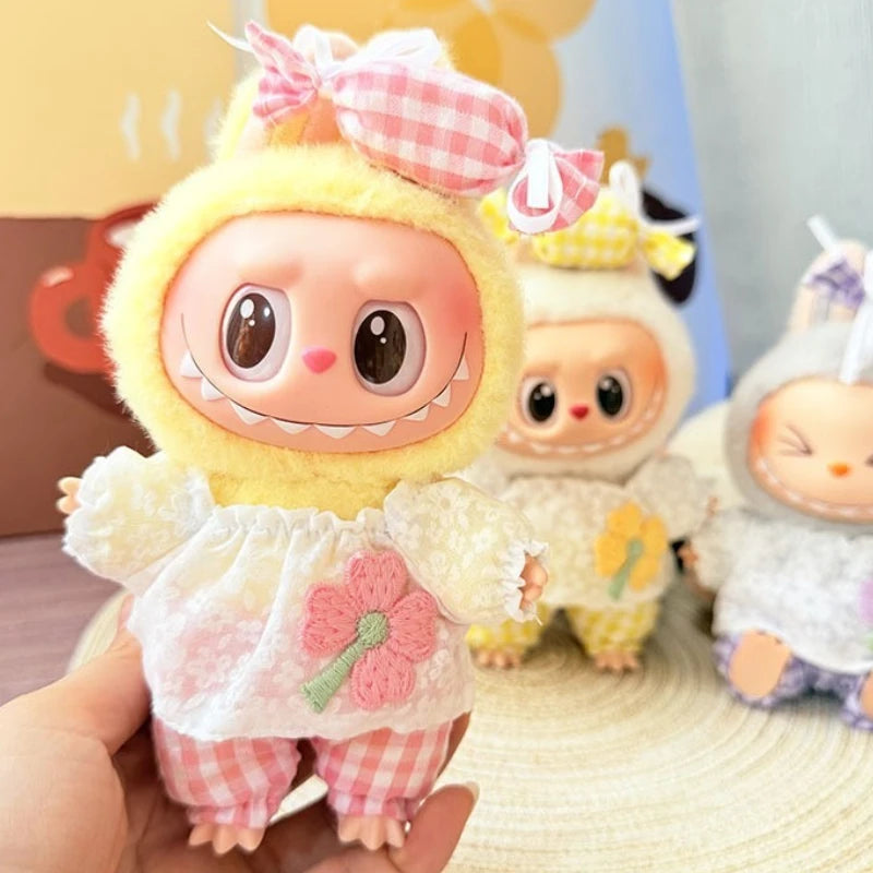 Labubu Ropa 3.0 Western Cowboy Jumpsuit with Hat Set for V1/V2 Labubu Outfit Cute Doll Clothes Accessories Trendy Gift