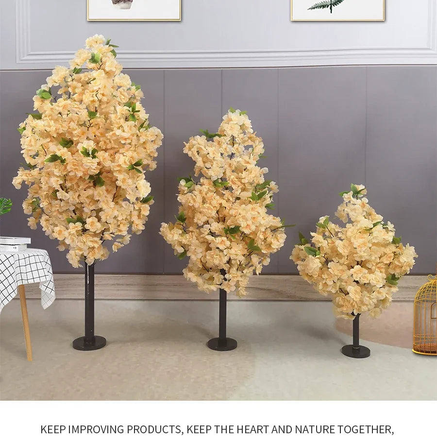 Artificial Cherry Tree Fake Plants Fake Tree Tabletop Living Room Pathway Guide DIY Party Wedding Decor Backdrop Home Decor