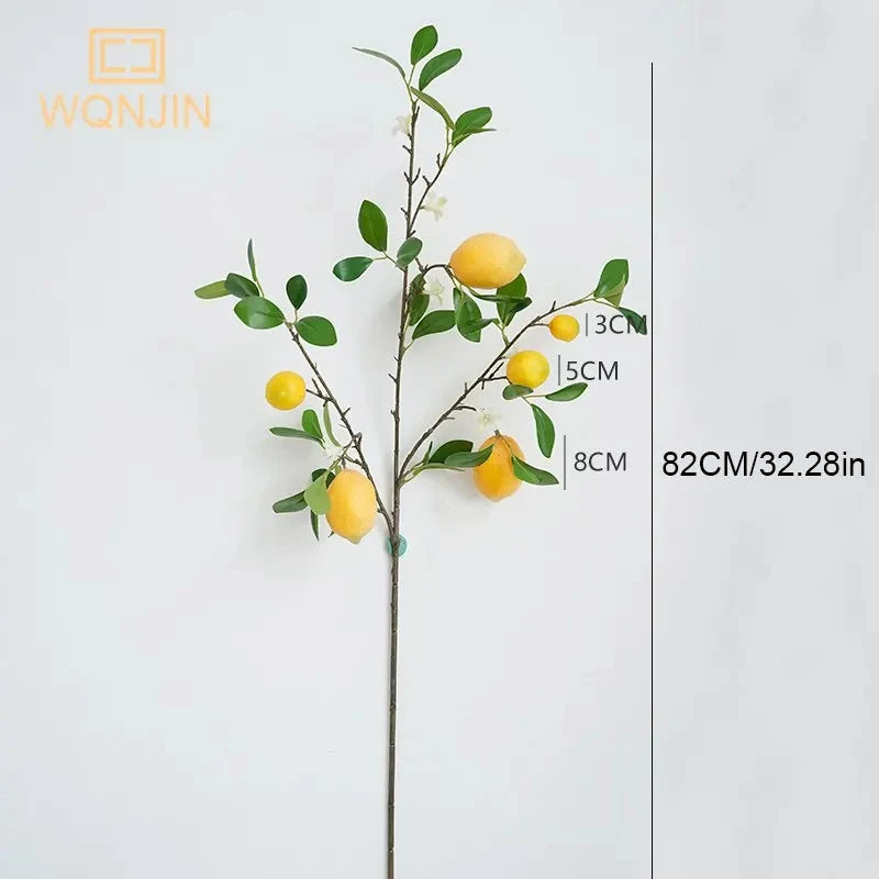 Lemon Branches With Fruit Simulation Green Plants Fresh Home Decoration Photo Props Plastic Fruit Flower Arrangement Fake Flower