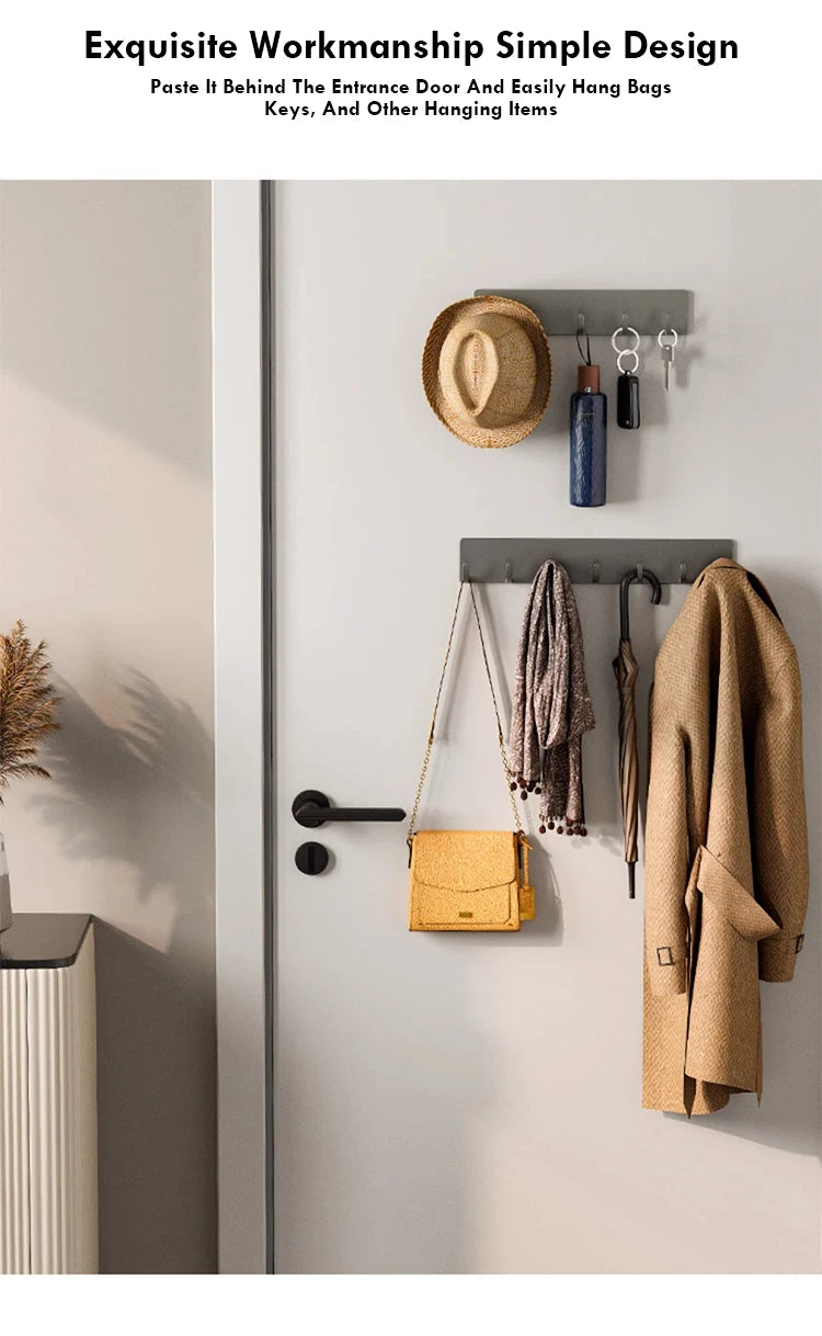Kitchen Storage Rack Wall Mounted Non Perforated Household Kitchenware Storage Hook Multi Functional Hook Behind Bathroom Door