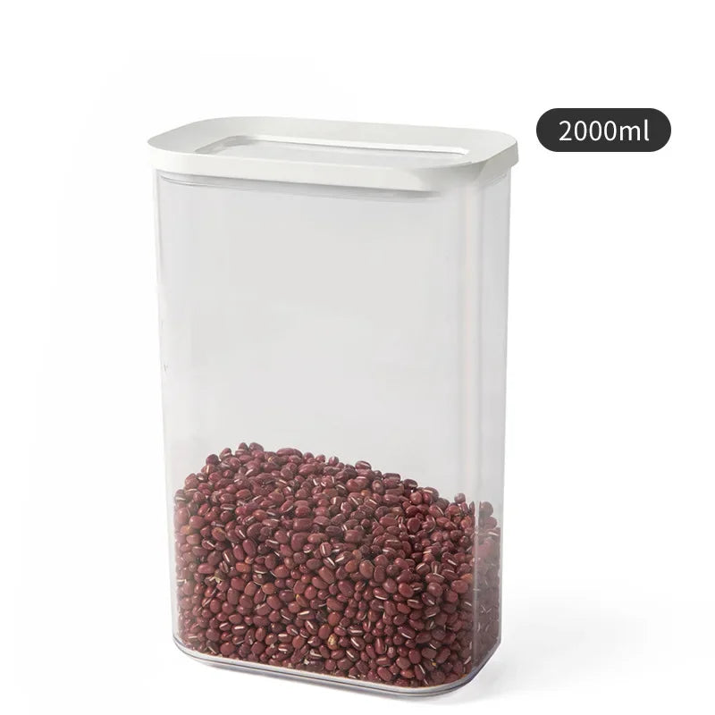 Sealed Grain Storage Box Transparent Food Cereal Kitchen Storage Container Rice Tank Barrel Coffee Bean Organizer Kitchen Tools