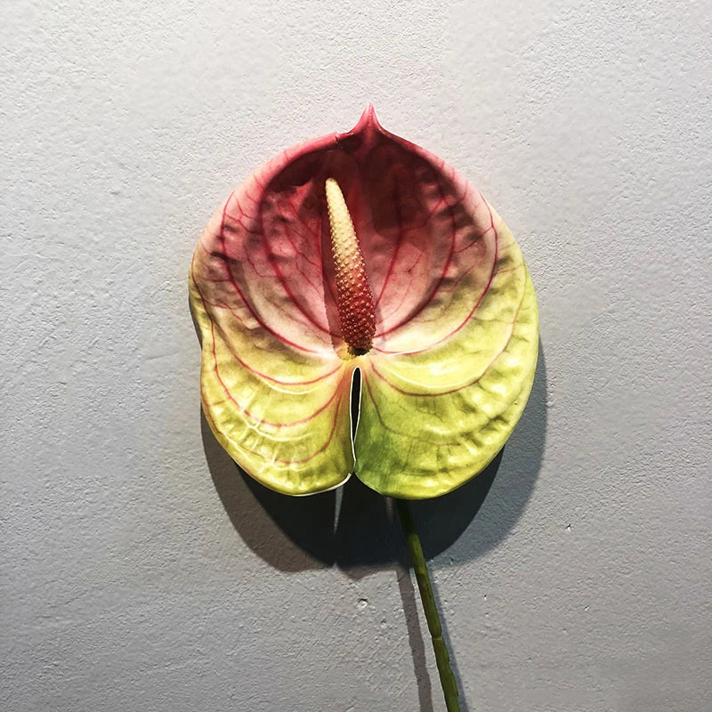 1Pcs Artificial Plants 57cm Real Touch Anthurium Fake Flowers Simulation Anthurium Artificial Flowers Wedding Home Decor