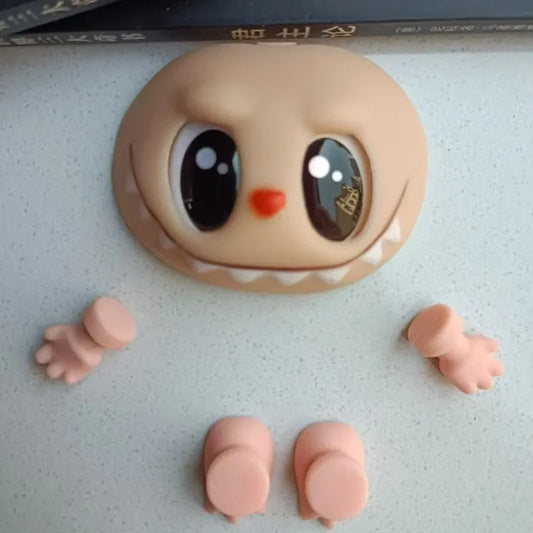 Labubu PVC Vinyl Doll DIY Replacement Parts Set - Hands Feet Face Changing Collectible Doll Accessories for Creative Gifts