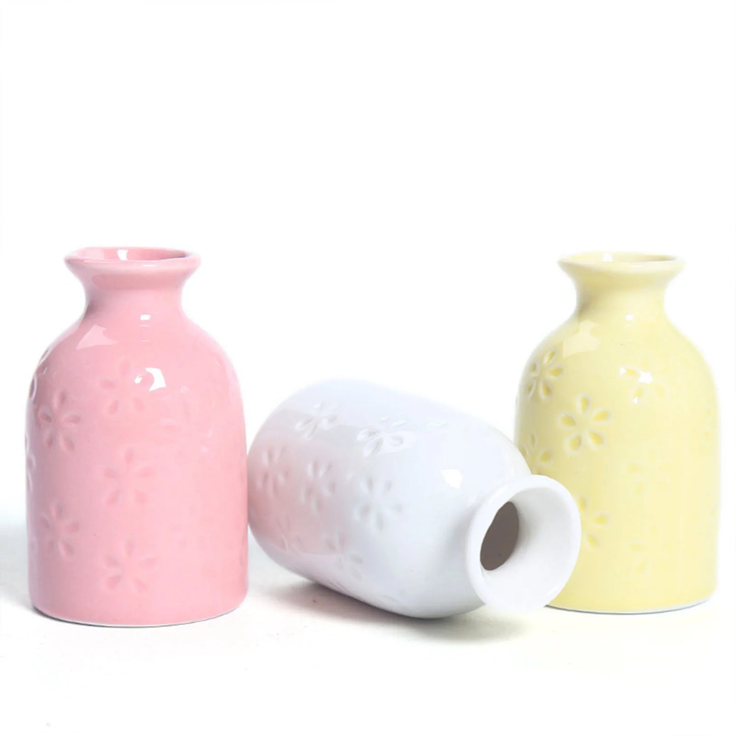 Ceramic Flower Vase Pot Hydroponic Bottle Creative Vase for Plants Office Desktop Ornament Home Room Decor Garden Flowerpot
