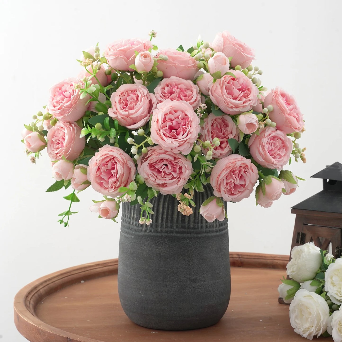 1pc Artificial Flower for Decoration Fake Flowers Silk Peony Faux Bouquet Plastic Arrangements for Home Bridal Wedding Party