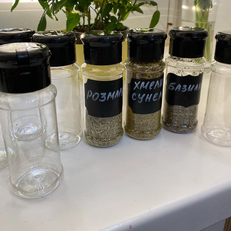 Spice Jars Seasoning Shaker Bottles Plastic Kitchen Spices Storage Condiment Jar Salt Pepper Boxes Kitchen Spice Organizer Rack