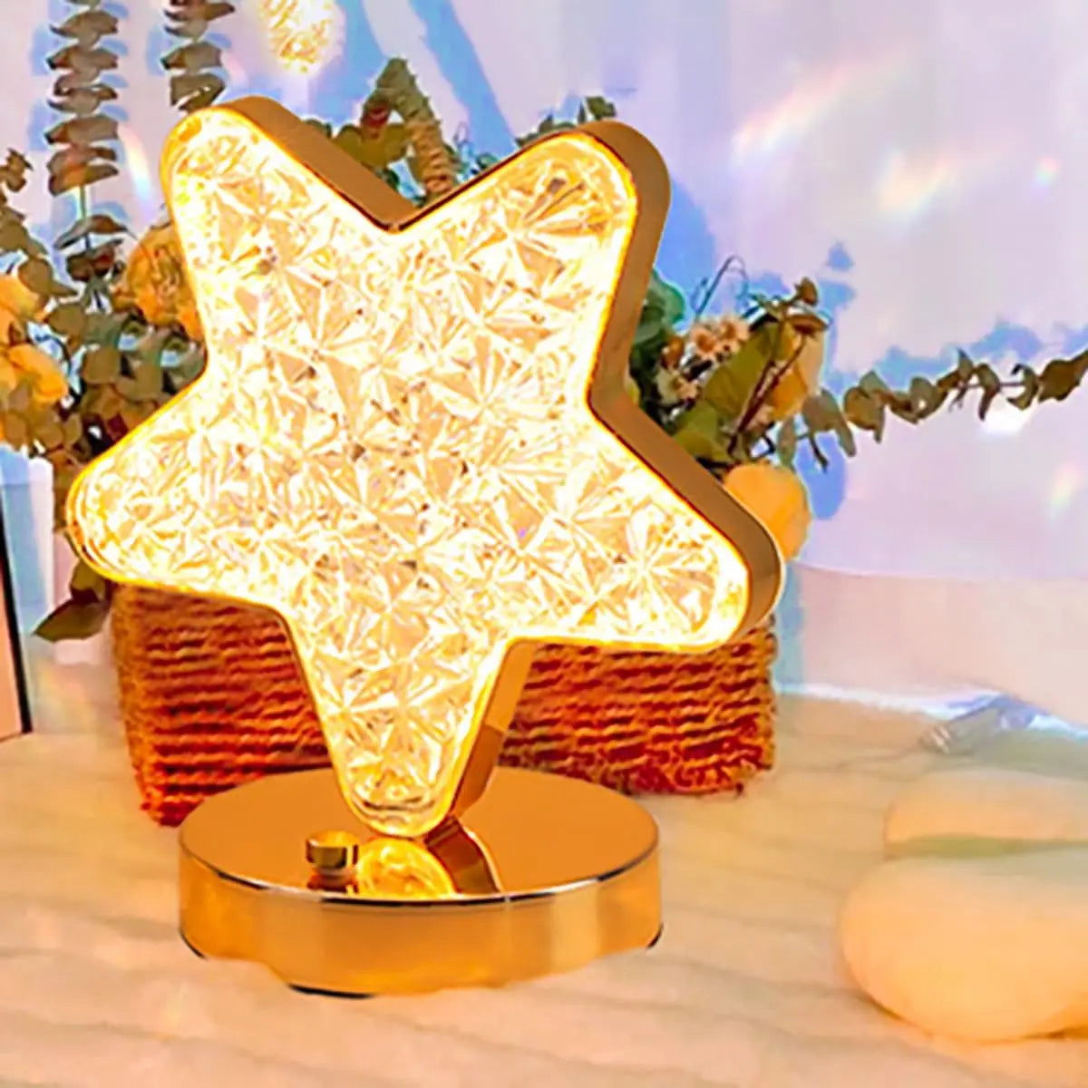 Bedroom 3-Color Touch Control Dimming Night Light Girls Room Home Decor Bedside LED Ambient Table Moon Stars Atmosphere Lamp Hot