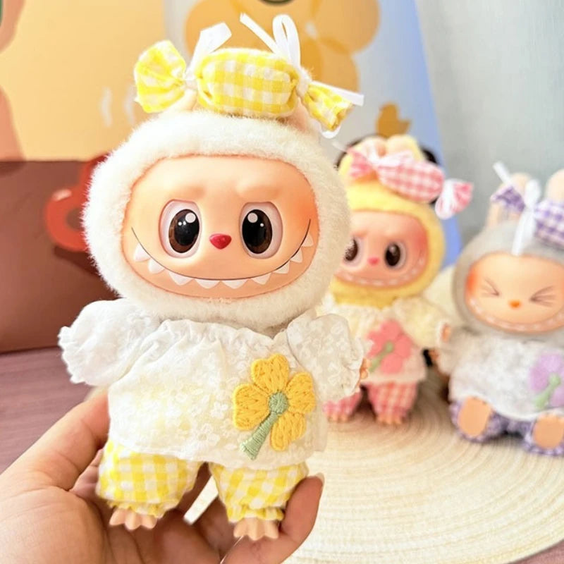 Labubu Ropa 3.0 Western Cowboy Jumpsuit with Hat Set for V1/V2 Labubu Outfit Cute Doll Clothes Accessories Trendy Gift