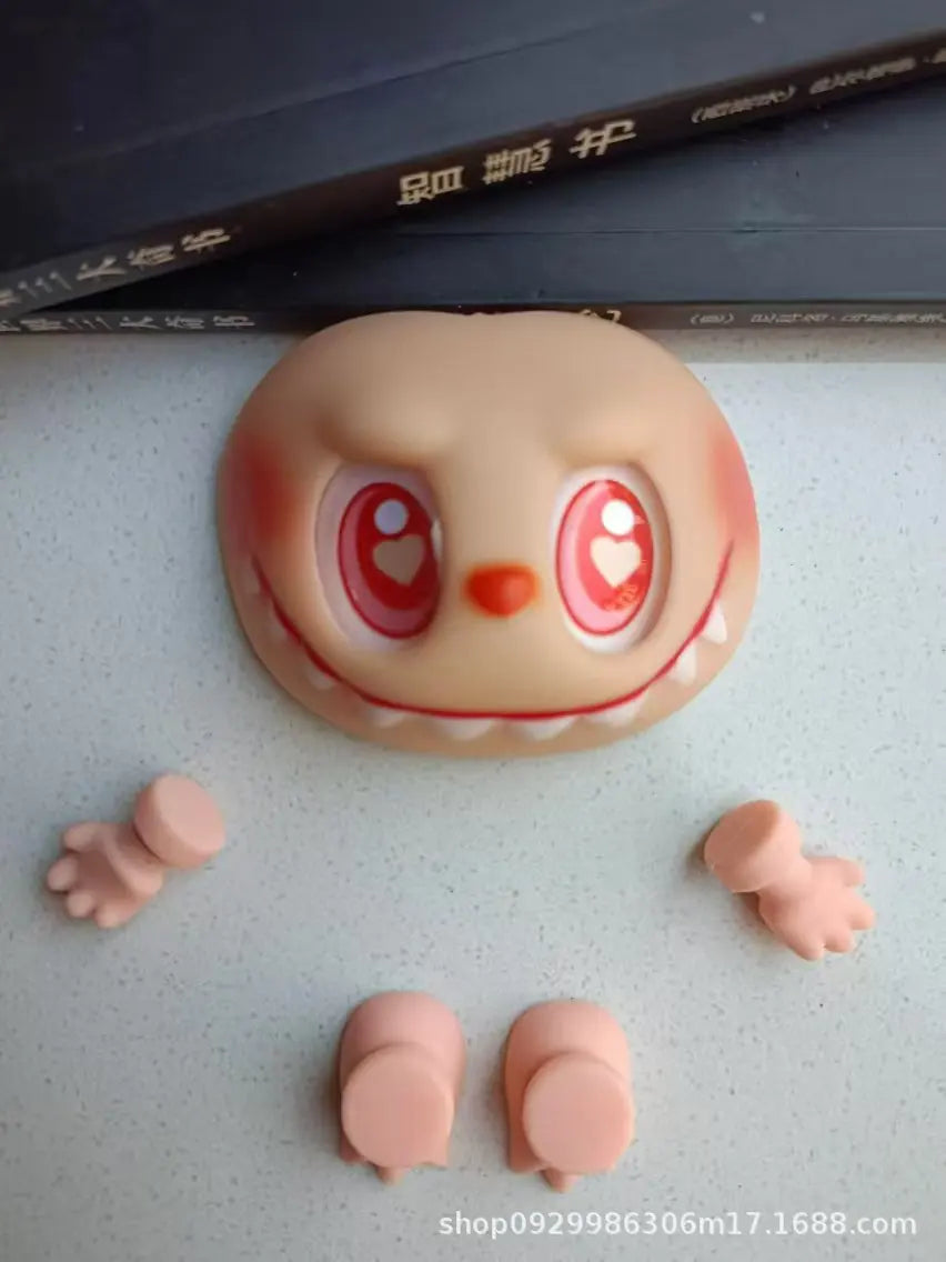 Labubu PVC Vinyl Doll DIY Replacement Parts Set - Hands Feet Face Changing Collectible Doll Accessories for Creative Gifts