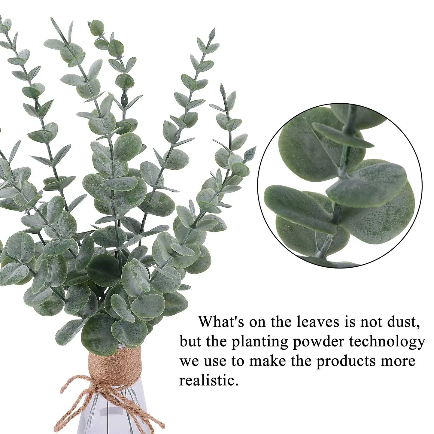 10pc 38CM Artificial Plants Eucalyptus Leaves Green Leaf Branches Flowers Wreath DIY Bouquet Centerpiece Wedding Home Decoration