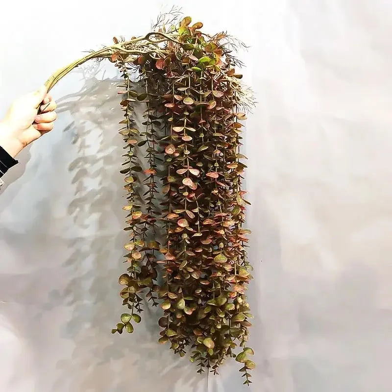 104cm Fake Eucalyptus Rattan Artificial Plants Vine Plastic Tree Branch Wall Hanging Leafs for Home Garden Outdoor Wedding Decor