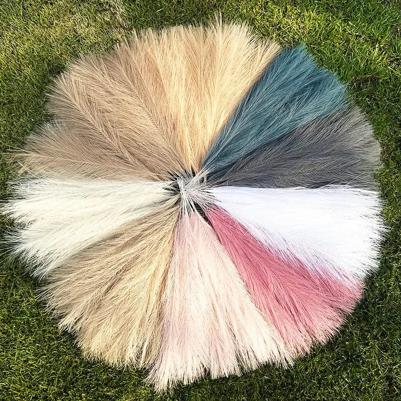 15/30Pcs Artificial Pampas Grass Bouquet Home Living Room Wedding Party Decoration Fake Plant 43cm Dried Flower Reed DIY Vase