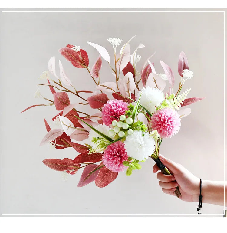 Artificial Flowers Peony Fake Flowers Hydrangea Crafts for DIY Home Bridal Wedding Party Festiva Decoration