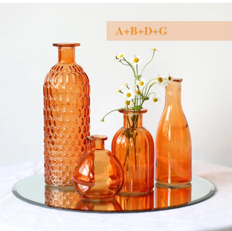 Glass Vase Living Room Decoration Small Fresh Flower Vases For Homes Table Bedroom Decor Modern Terrarium Home Accessories