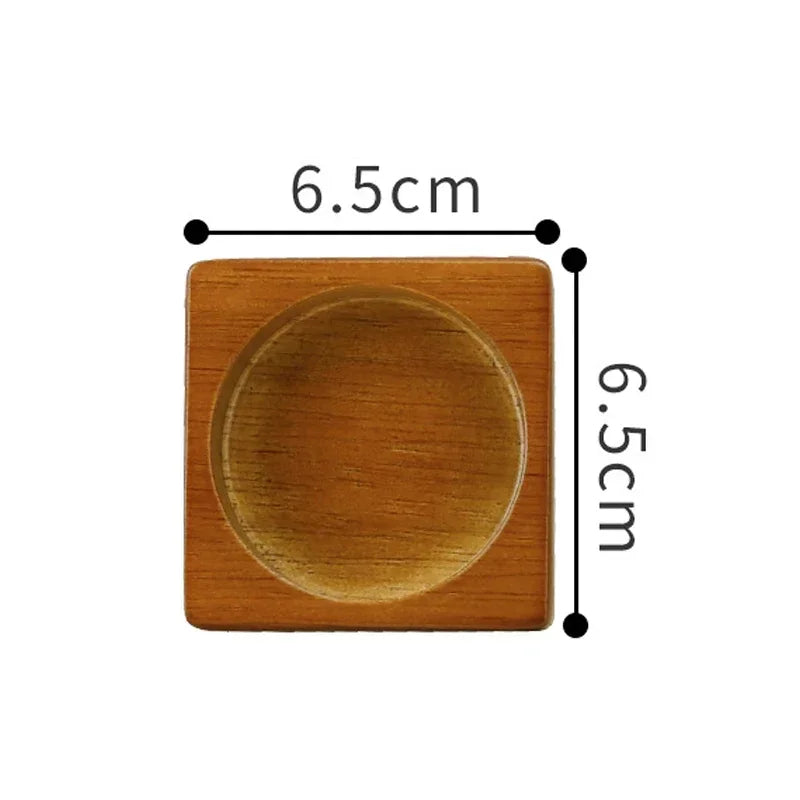 Wood Pepper Mill Tray Bamboo Salt Pepper Shaker Stand Tray Double Hole Base Tea Tray Home Decor Seasoning Bottle Storage Holder