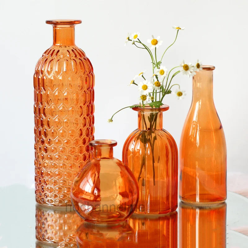 Glass Vase Living Room Decoration Small Fresh Flower Vases For Homes Table Bedroom Decor Modern Terrarium Home Accessories