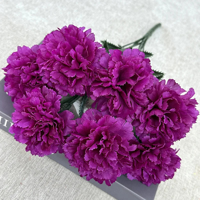 Artificial Chrysanthemums Fall Flowers Silk Orange Marigold Flowers Fake Mums Flowers for Wedding Autumn Day of The Dead