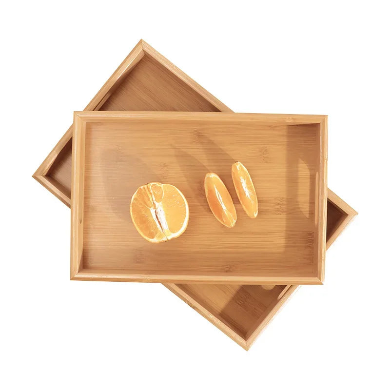 Bamboo Wooden Rectangular Tea Solid Wood Tray trays serving tray Kung Fu  Cup Tray Wooden Hotel Dinner Plate