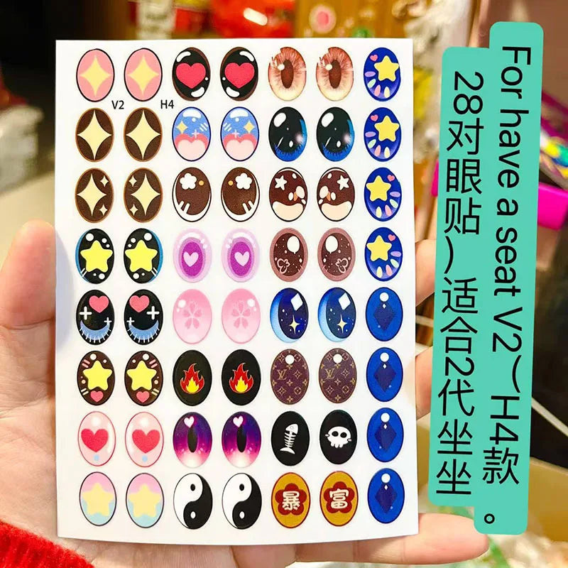 Labubu Diy Eyelash Sticker Modification Vinyl Doll Tool Labubu Makeup Material Eye Stickers Labubu Contact Lenses