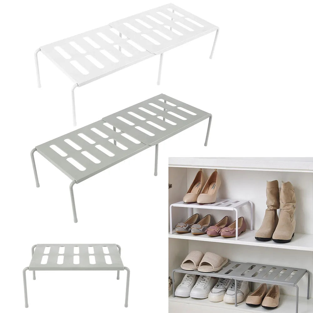 ABS Shoe Rack Extensible Shoe Hanger Storage Space Saving Shelf Telescopic Storage Rack Household Kitchen Cabinet Organizer Rack