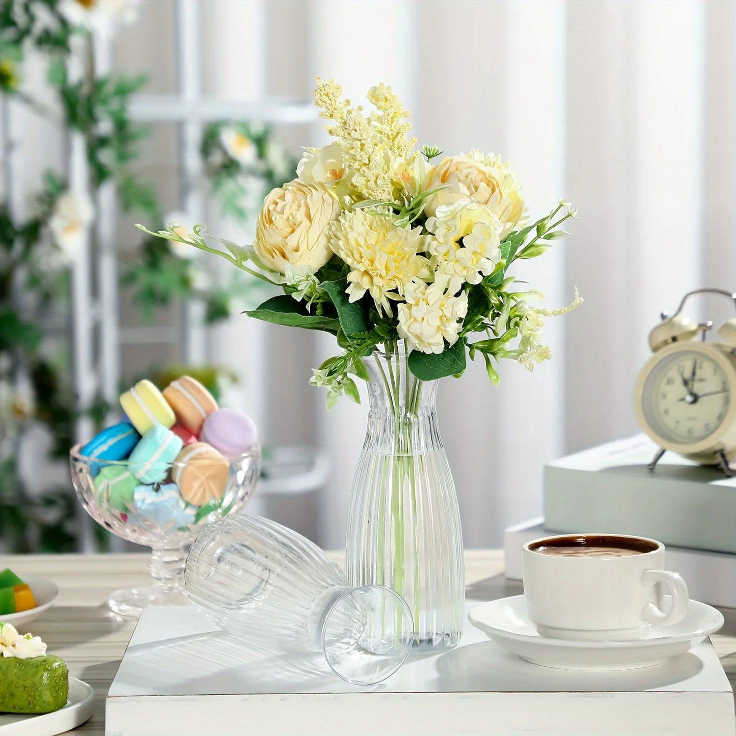 Plastic Transparent Vase - Ideal for DIY Floral Arrangements, Home Decor, Event Decor, Table Centerpieces, Weddings, and Parties