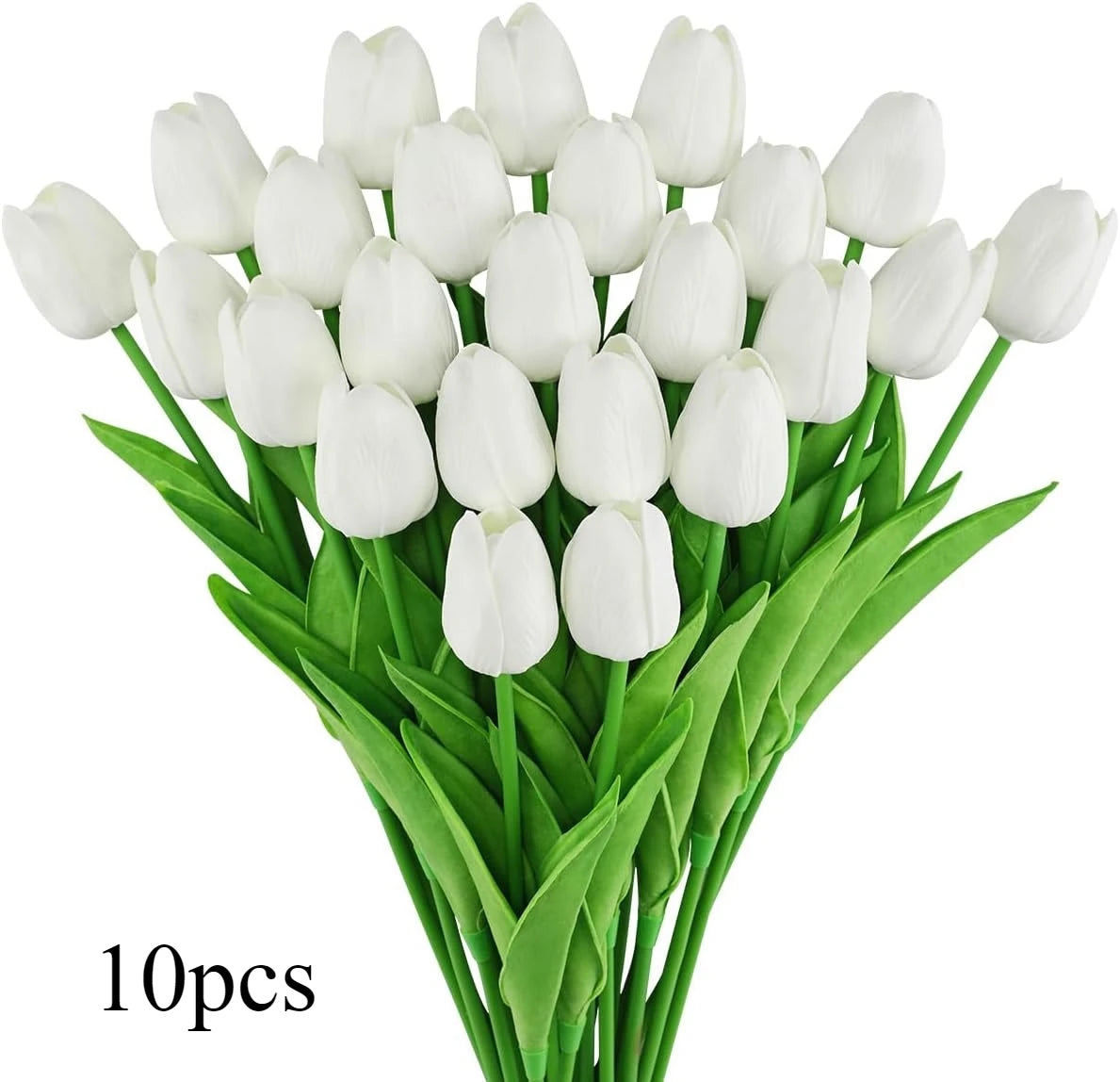 10Pcs Artificial Flowers Tulip PU Fake Flowers Bouquet Latex Real Touch Faux for Home Kitchen Wedding Ceremony Decorations