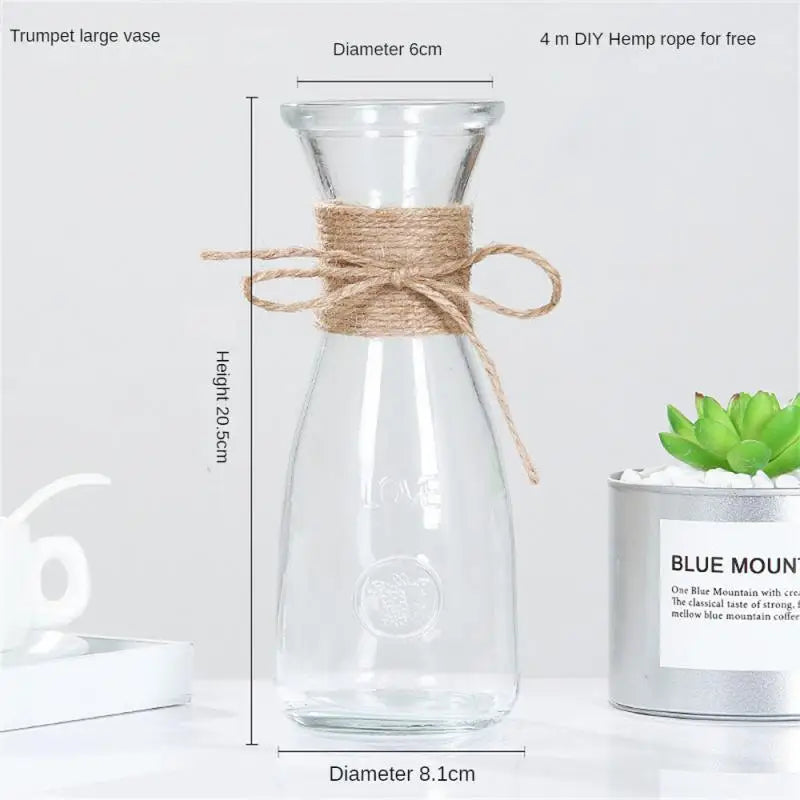 Glass Vase Thickened And Wear Resistant High Quality Thickened Glass Home Decoration Flower Ornaments Flanging Design Circular
