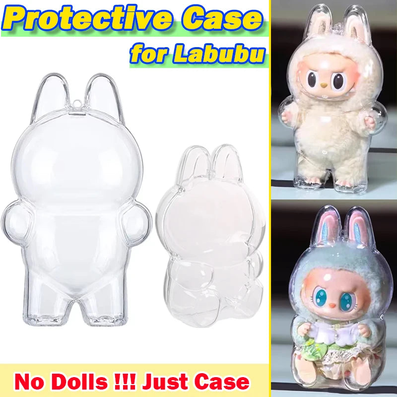 For Labubu Transparent Protective Case LABUBU Doll Protector Portable Pendant Storage Box for Labubu Clear Display Bag 1pc