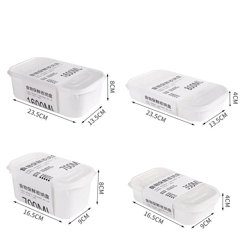 White Containers Fresh Box Kitchen Storage Refrigerator Food Storage Containers Kitchen Storage Food Sealed Kitchen Organizer