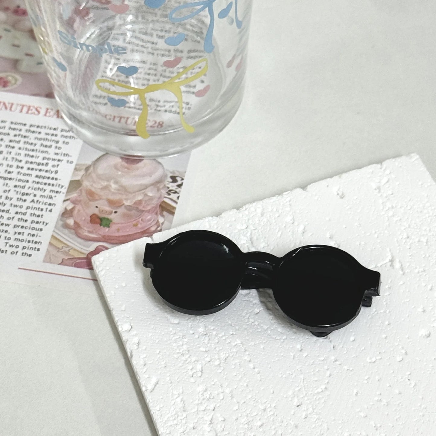 Labubu 6.5cm Glasses Accessories Transparent Plastic Glasses for 15-17cm Labubu Plush Doll DIY Toys for Labubu Sunglasses ﻿