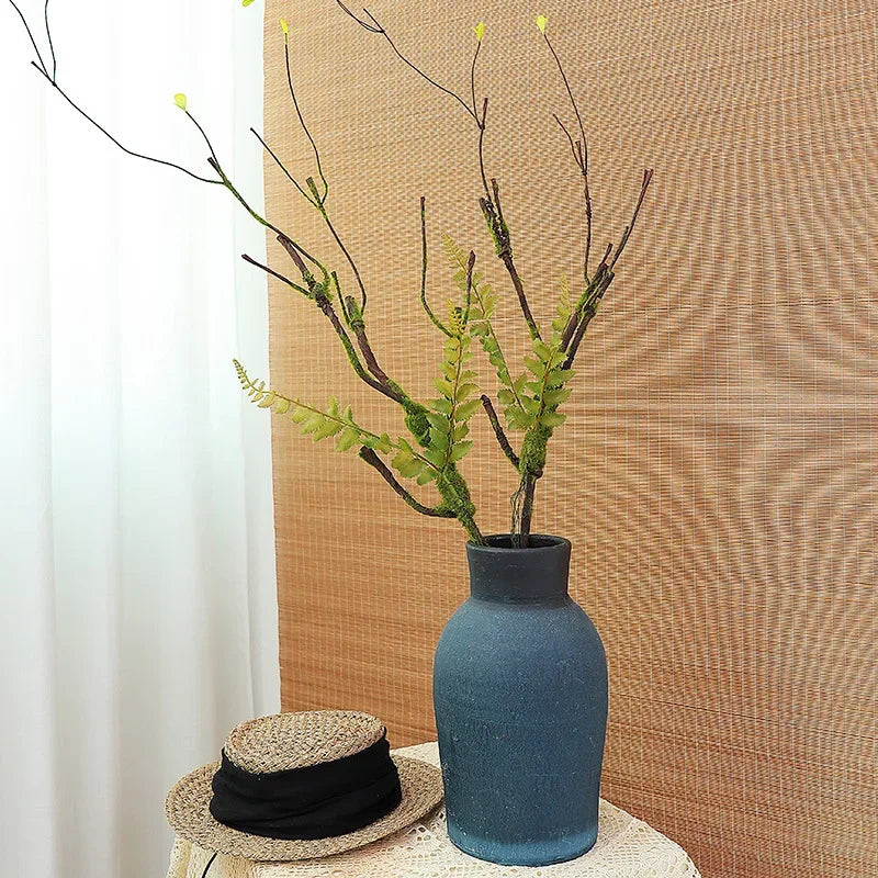 Artificial Wilted Rattan Branches with Moss Fake Ivy Plants for Wall Hanging Gardens Home Indoor Outdoor Desktop Landscaping