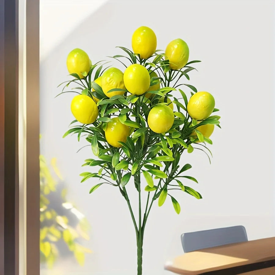 Very realistic artificial lemon tree branch plastic simulation plant for room  kitchen party dining table central decoration
