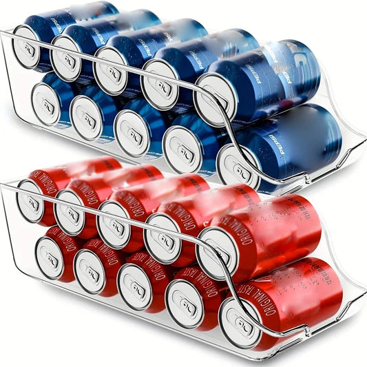 Kitchen Storage Cans Kitchen Refrigerator Organizer Beverage Storage Box Auto Rolling Dispenser Can Dispensers Accessories