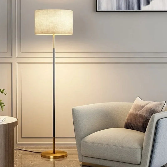 Modern Luxury Floor Lamp For Living room Sofa side Fabric lampshade Bedroom Bedhead Study decoration Standing lamp