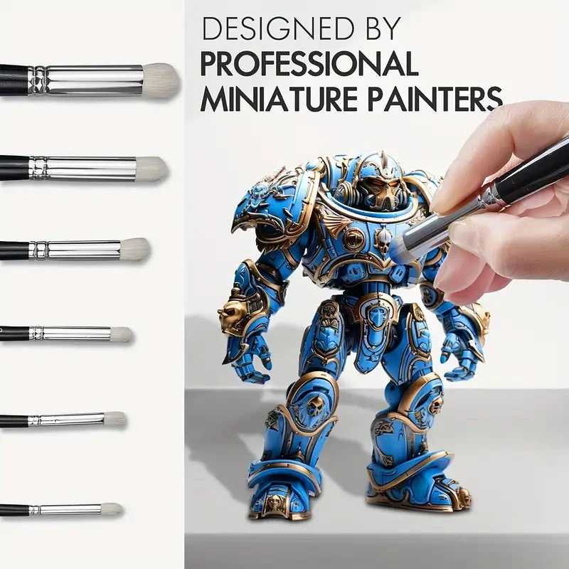 Professional Miniature Paint Brush Set For Warhammer 40K, Dnd, Citadel & Scale Models - Ideal For Enamel & Fantasy Figurines