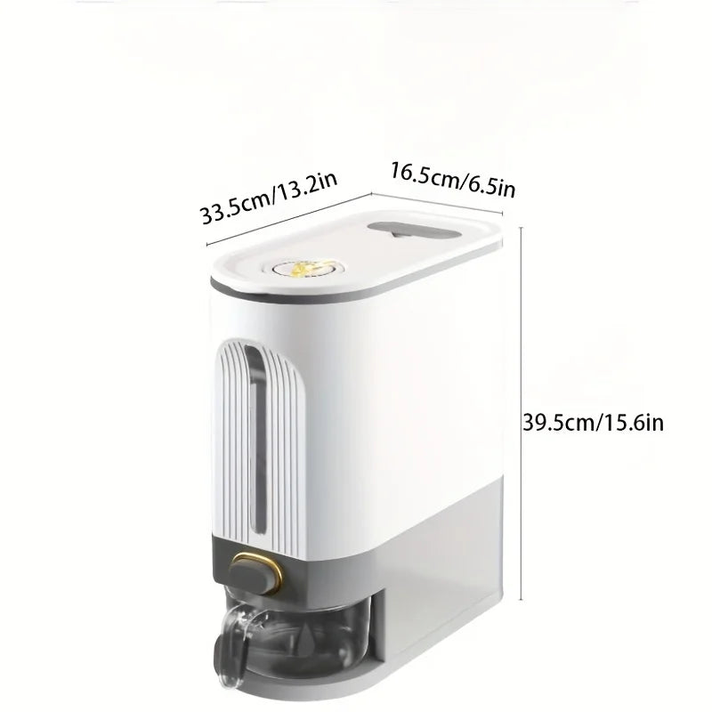 Rice bucket with measuring cup, large capacity grain storage container, moisture-proof and insect proof sealed storage container