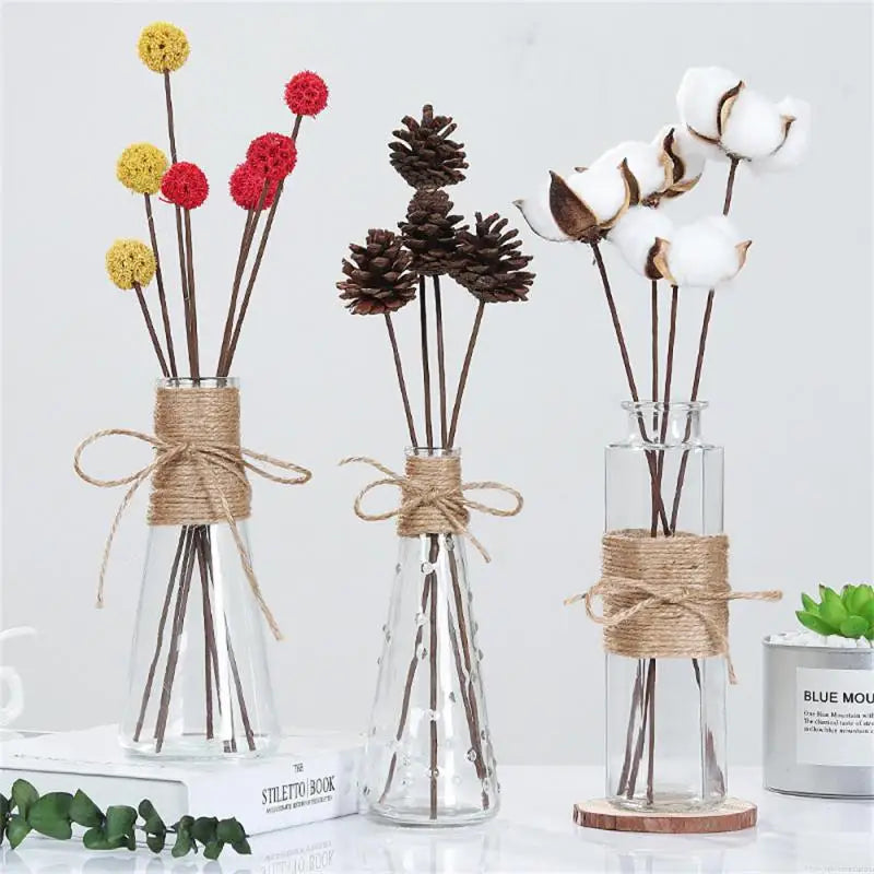 Glass Vase Thickened And Wear Resistant High Quality Thickened Glass Home Decoration Flower Ornaments Flanging Design Circular