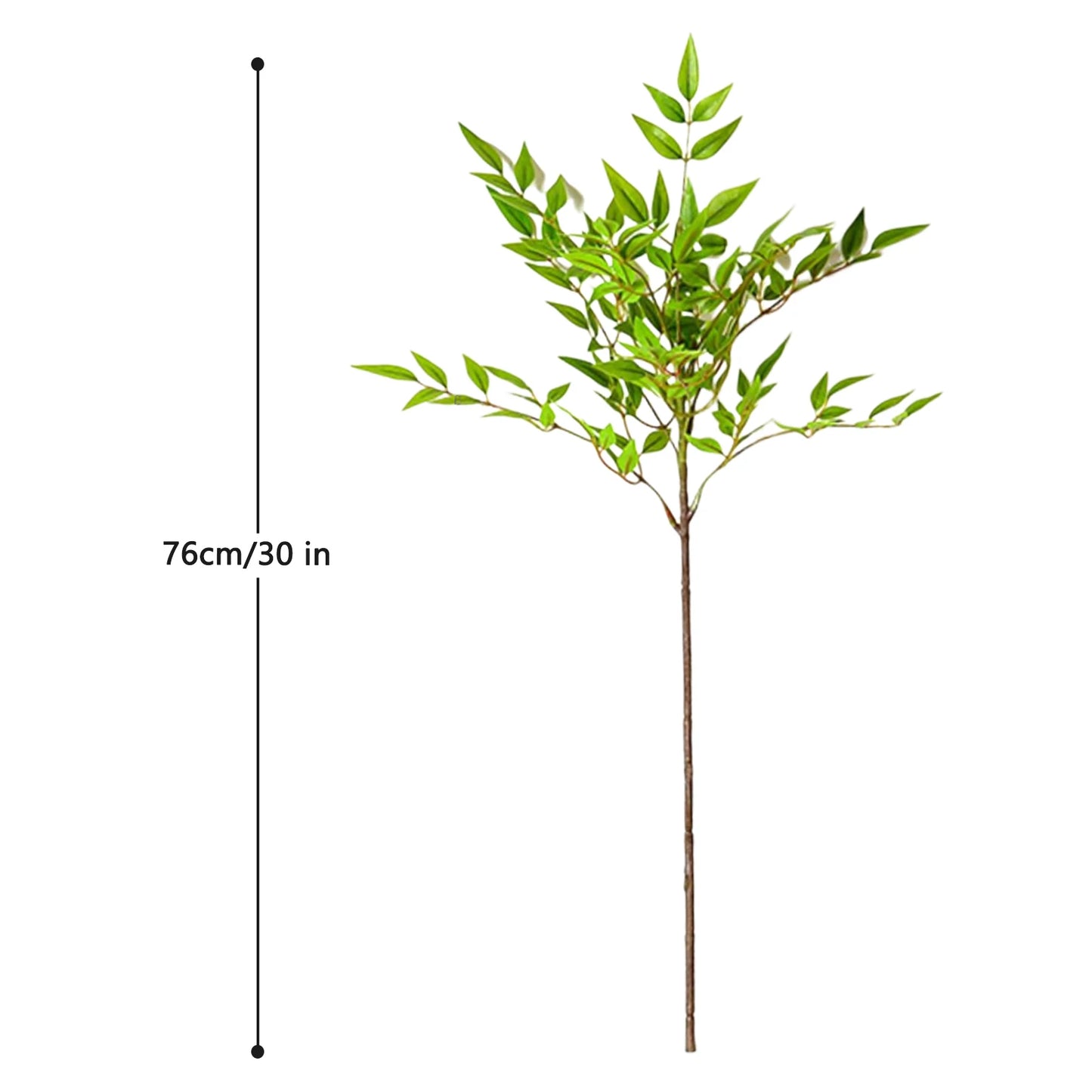 76-135cm  Artificial Plants Fake Bamboo Tree Branch Plastic Nandina Leaves Tall Green Landscape For Home Garden Decor