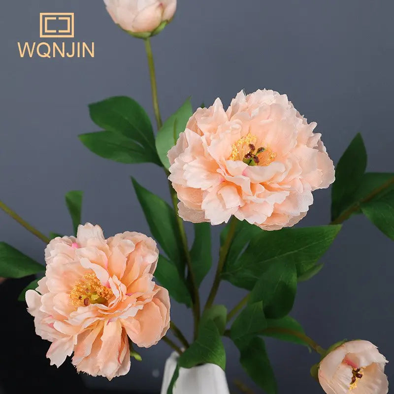 Peony Artificial Flower Fake Flowers Bouquet Branch Pink White Blue for Home Decor House Wedding Decoration indoor Garden