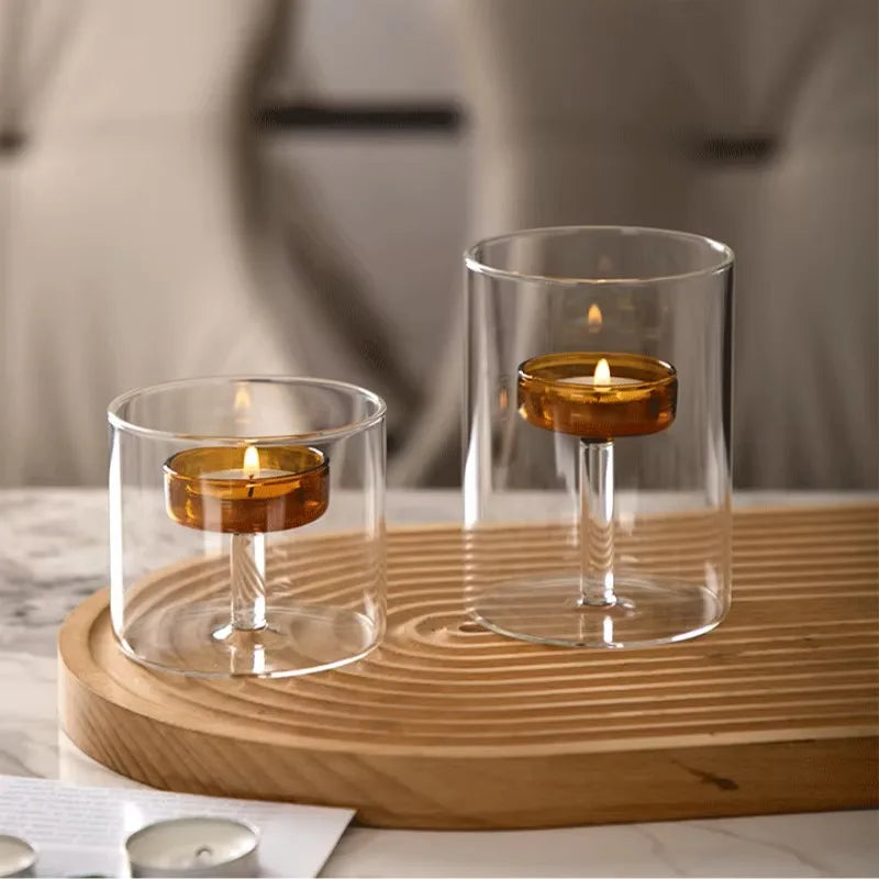 European Style Light Luxury Dining Table Candle Holder Candlelight Dinner Prop Romantic Candle Holder Decoration